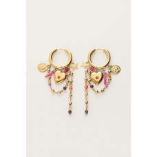  ვარსკვლავური რგოლის ფორმის საყურეები გულითა და მძივებით