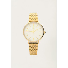 ჯაჭვის სამაჯურიანი საათი თეთრი მრგვალი ციფერბლატით