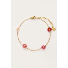 Sunrocks-ის სამაჯური ვარდისფერი და იასამნისფერი ყვავილებით